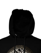 Schwarzer Medusa Baumwoll-Hoodie Pullover