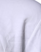 Weißer Medusa-Stickpullover mit Rundhalsausschnitt