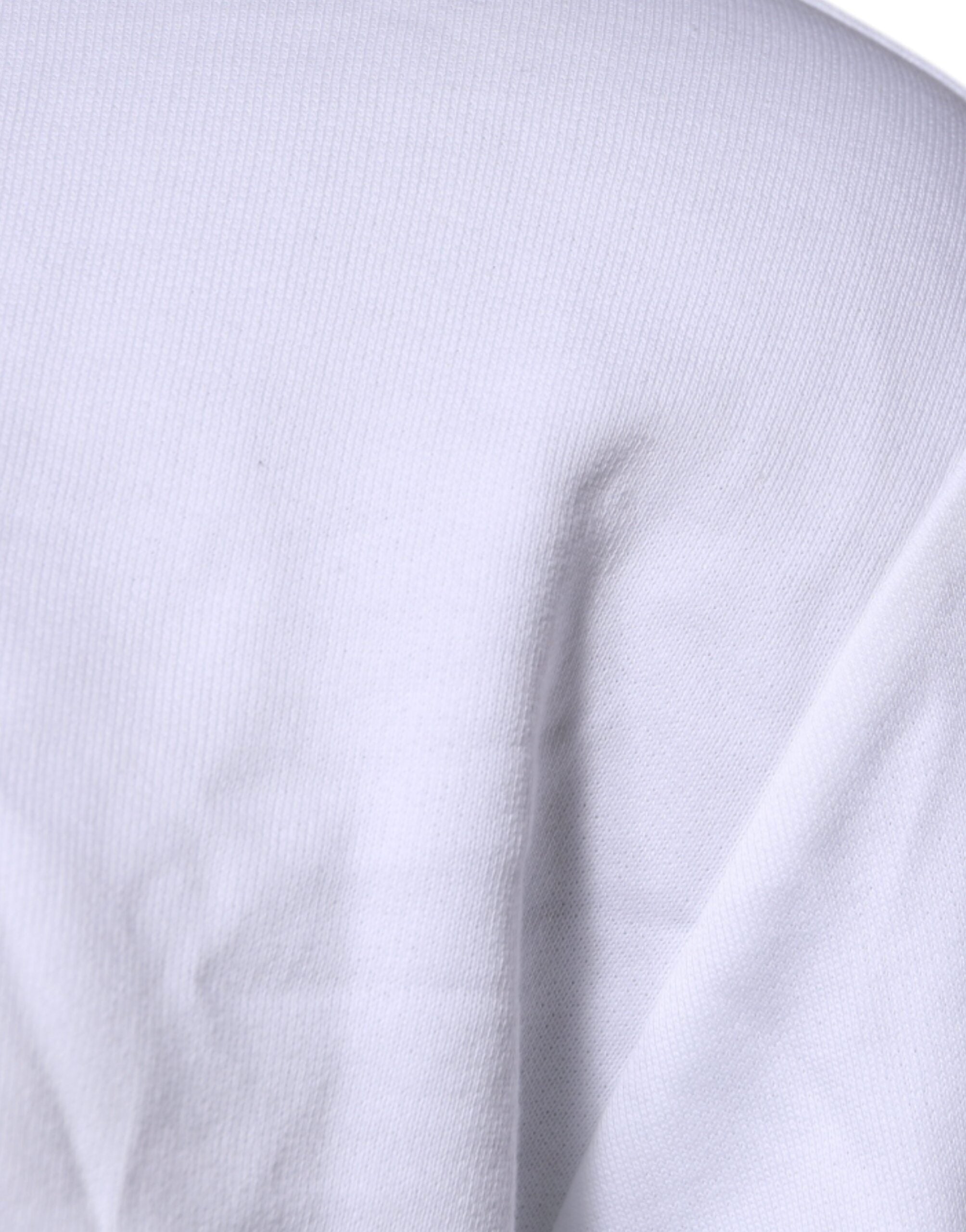 Weißer Medusa-Stickpullover mit Rundhalsausschnitt