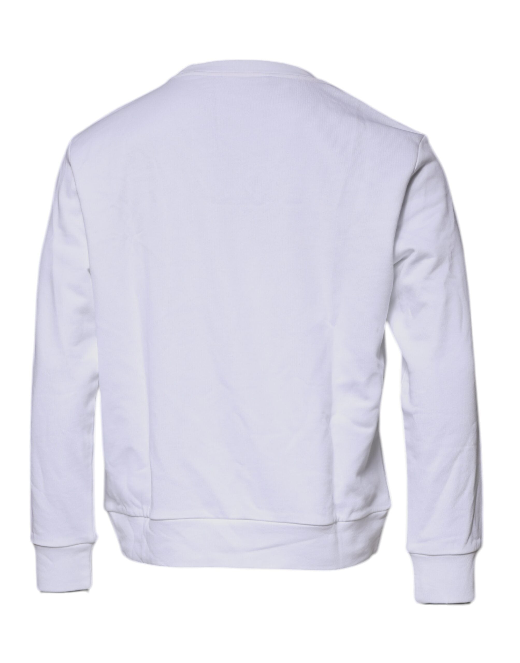 Weißer Medusa-Stickpullover mit Rundhalsausschnitt
