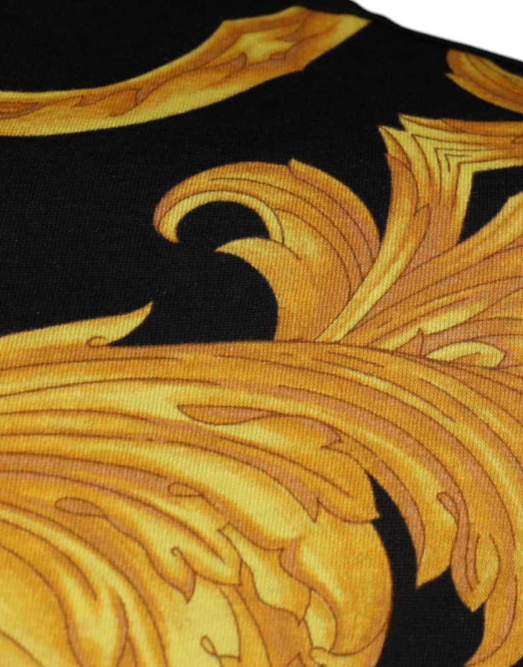 Schwarzes Baumwoll-T-Shirt mit Medusa-Print und Rundhalsausschnitt