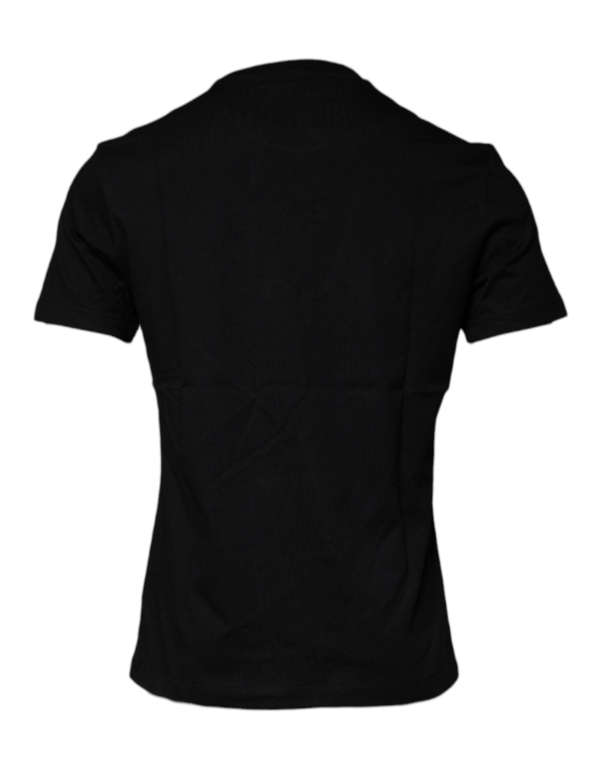 Schwarzes Baumwoll-T-Shirt mit Medusa-Print und Rundhalsausschnitt