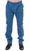 Blaue Chino aus Baumwolle mit geradem Bein