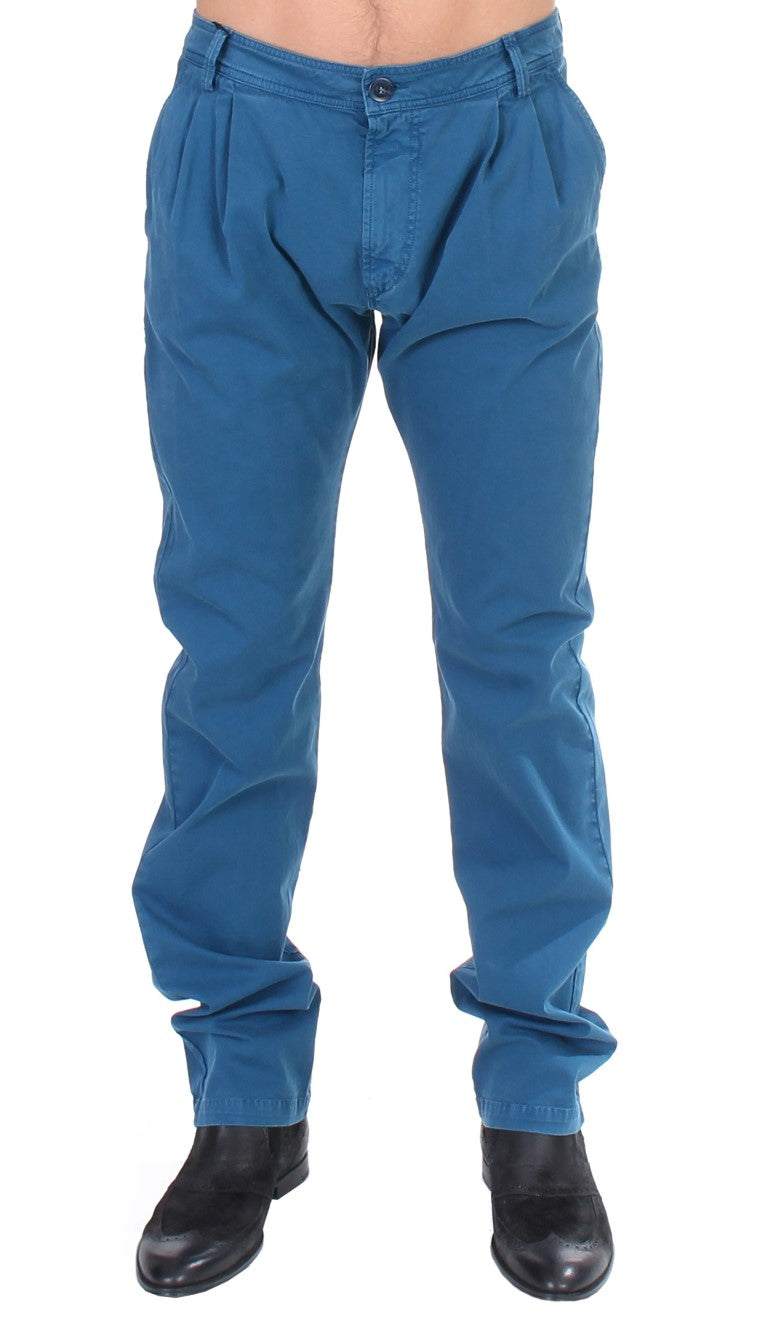Blaue Chino aus Baumwolle mit geradem Bein