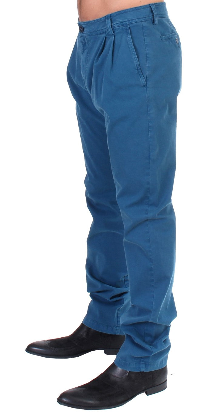 Blaue Chino aus Baumwolle mit geradem Bein
