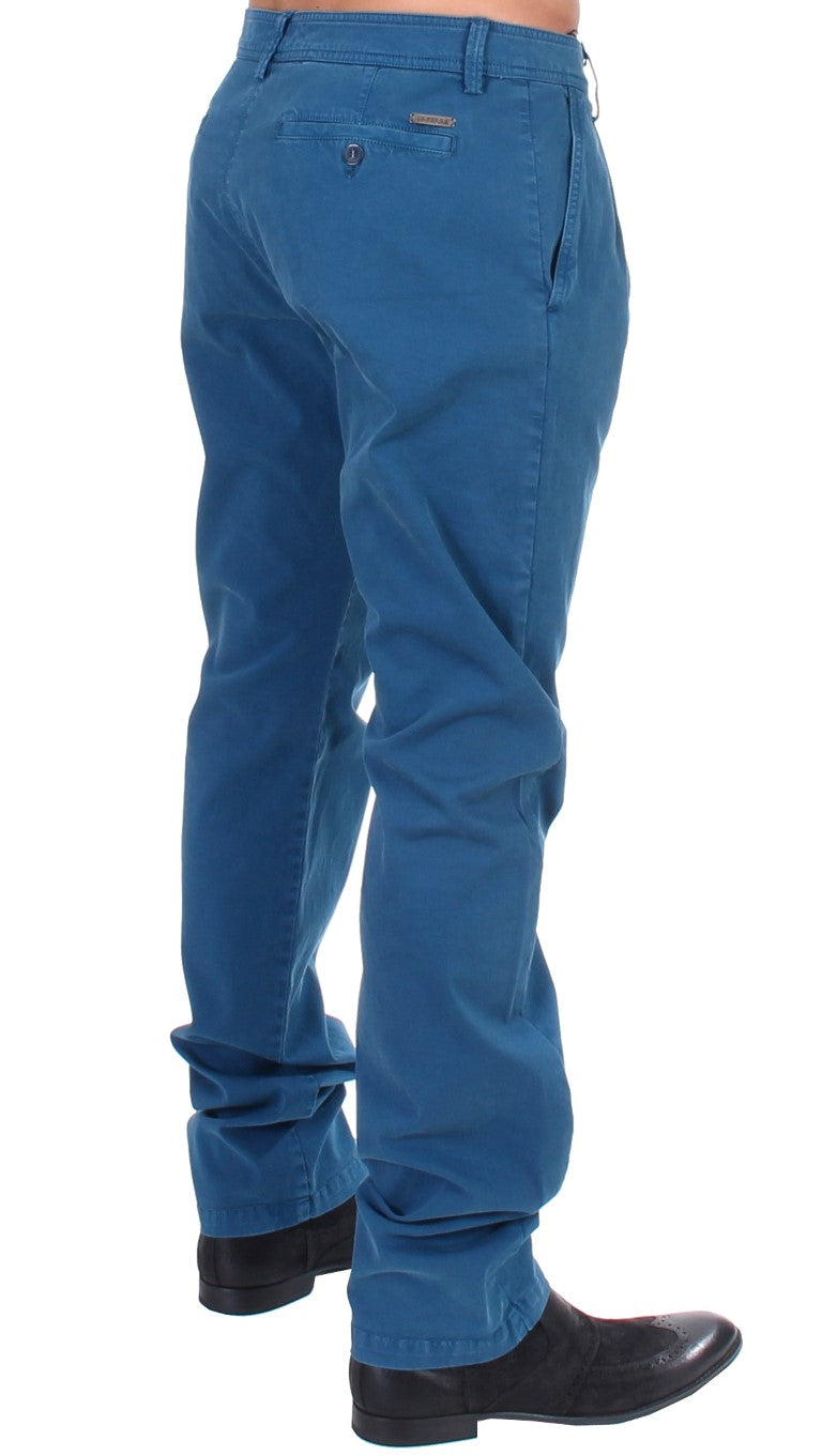 Blaue Chino aus Baumwolle mit geradem Bein