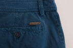 Blaue Chino aus Baumwolle mit geradem Bein