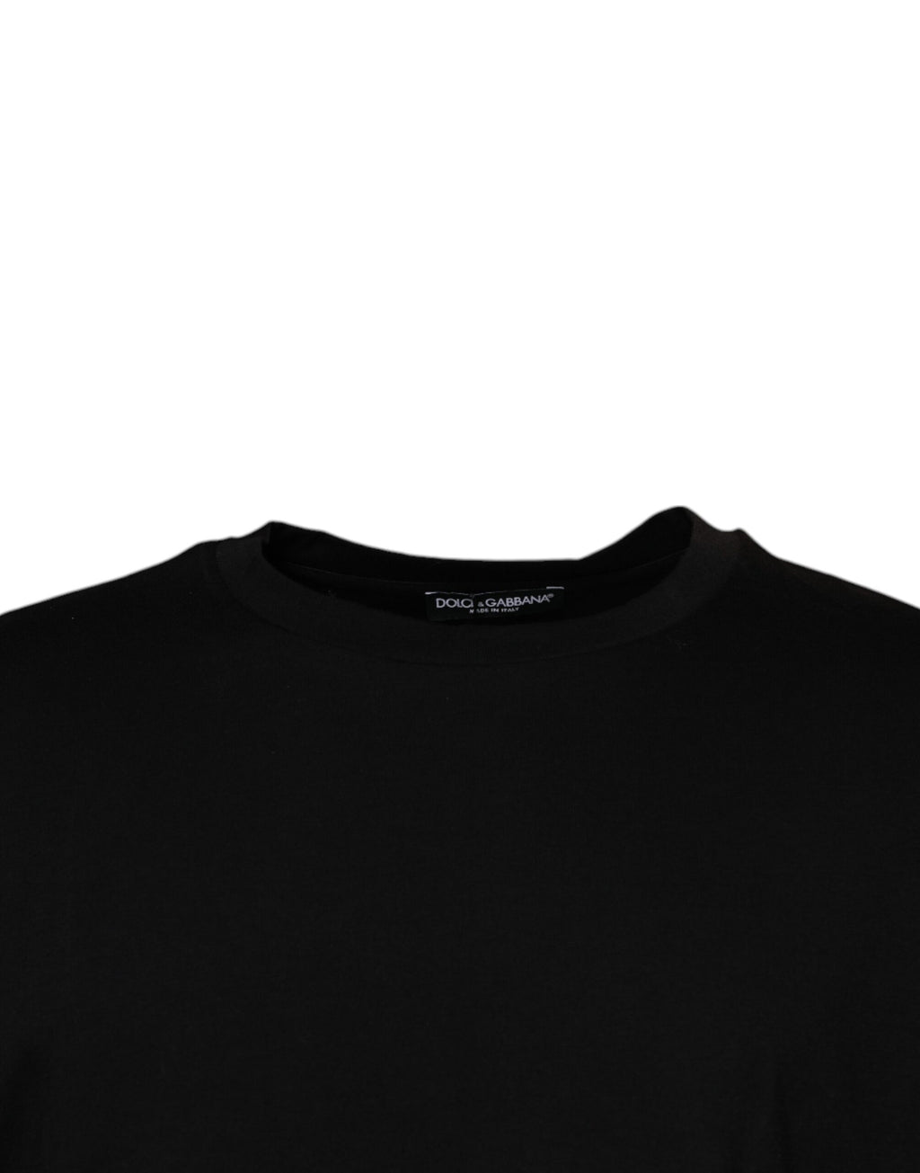 Schwarzes Rundhals-T-Shirt mit kurzen Ärmeln