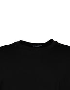 Schwarzes Rundhals-T-Shirt mit kurzen Ärmeln