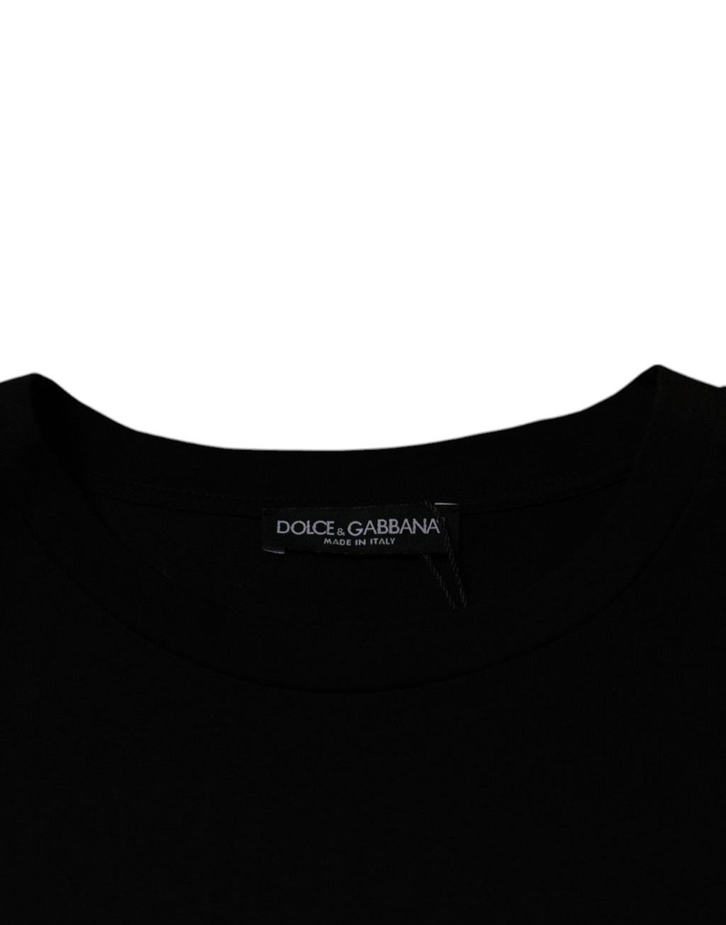 Schwarzes Rundhals-T-Shirt mit kurzen Ärmeln