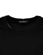 Black Cotton Round Neck Sleeveless T-shirt