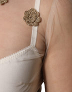 Weißes transparentes Tüll-Bustier-Bodycon-Midikleid