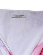 Weißes Maxikleid aus Baumwolle mit Blumenmuster