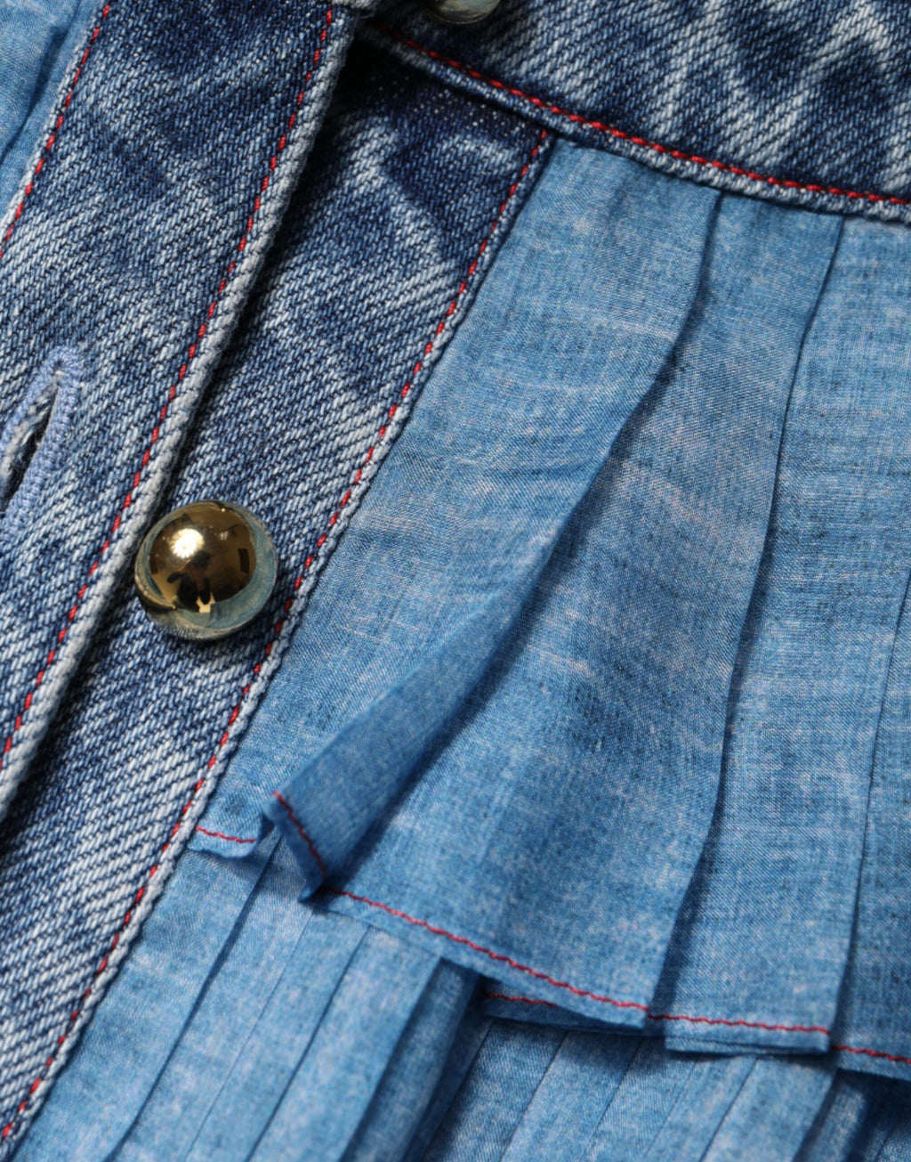 Vestito Lungo a Strati Blu a Maniche Lunghe