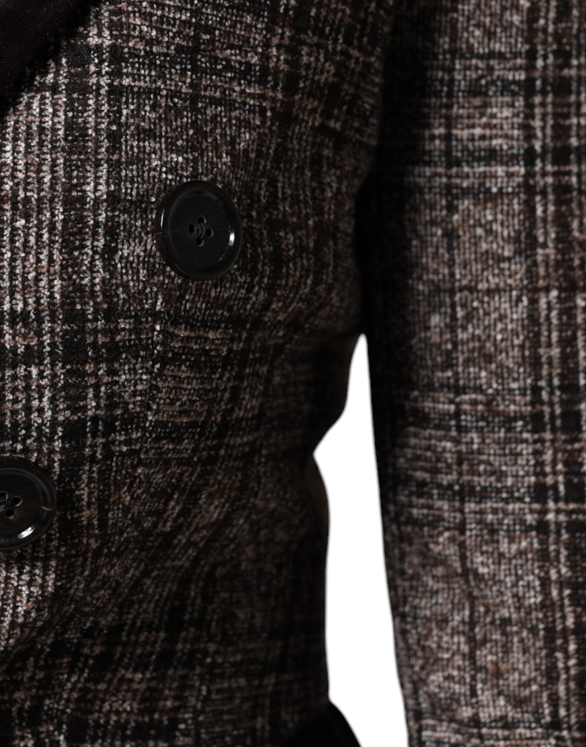 Braune karierte lange kurze Jacke