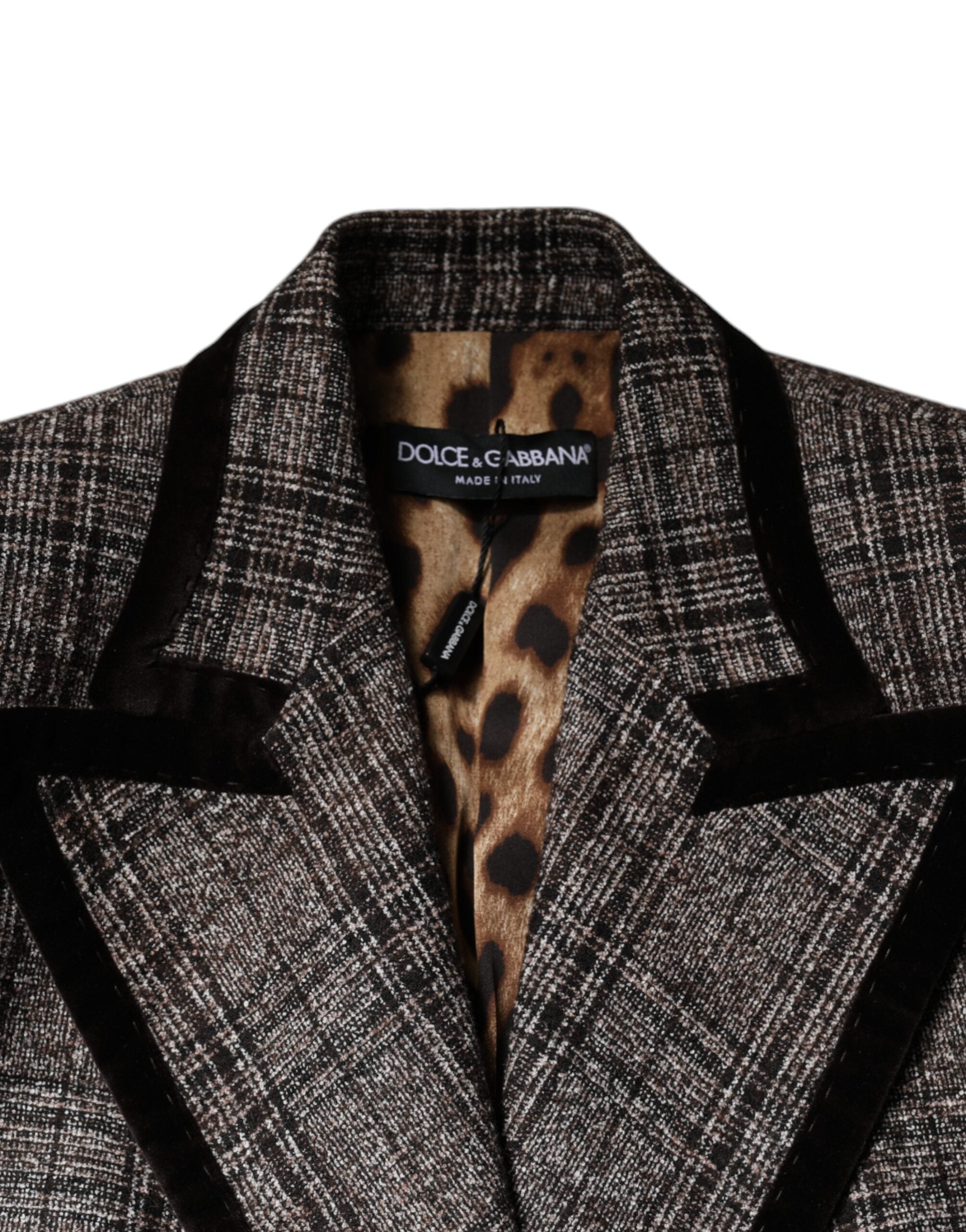 Braune karierte lange kurze Jacke