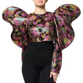 Mehrfarbige Blumen-Jacquard-Kurzjacke