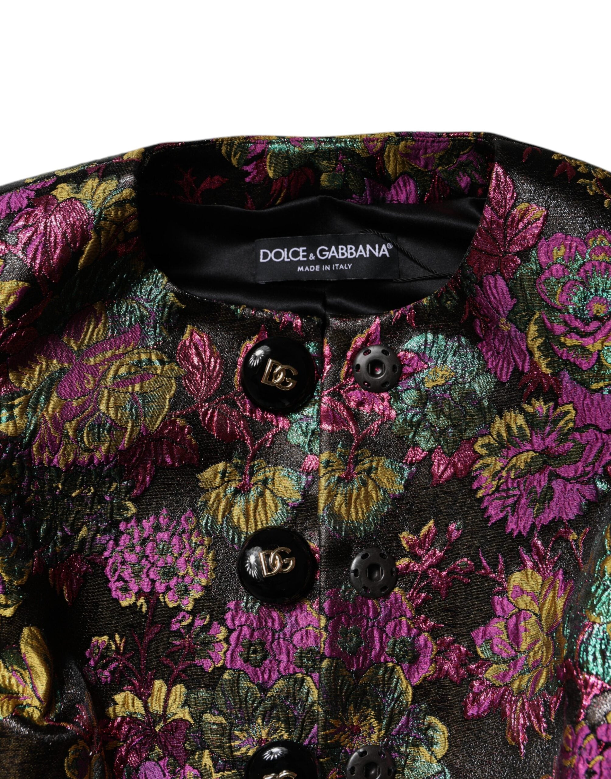Mehrfarbige Blumen-Jacquard-Kurzjacke