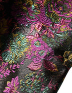 Mehrfarbige Blumen-Jacquard-Kurzjacke