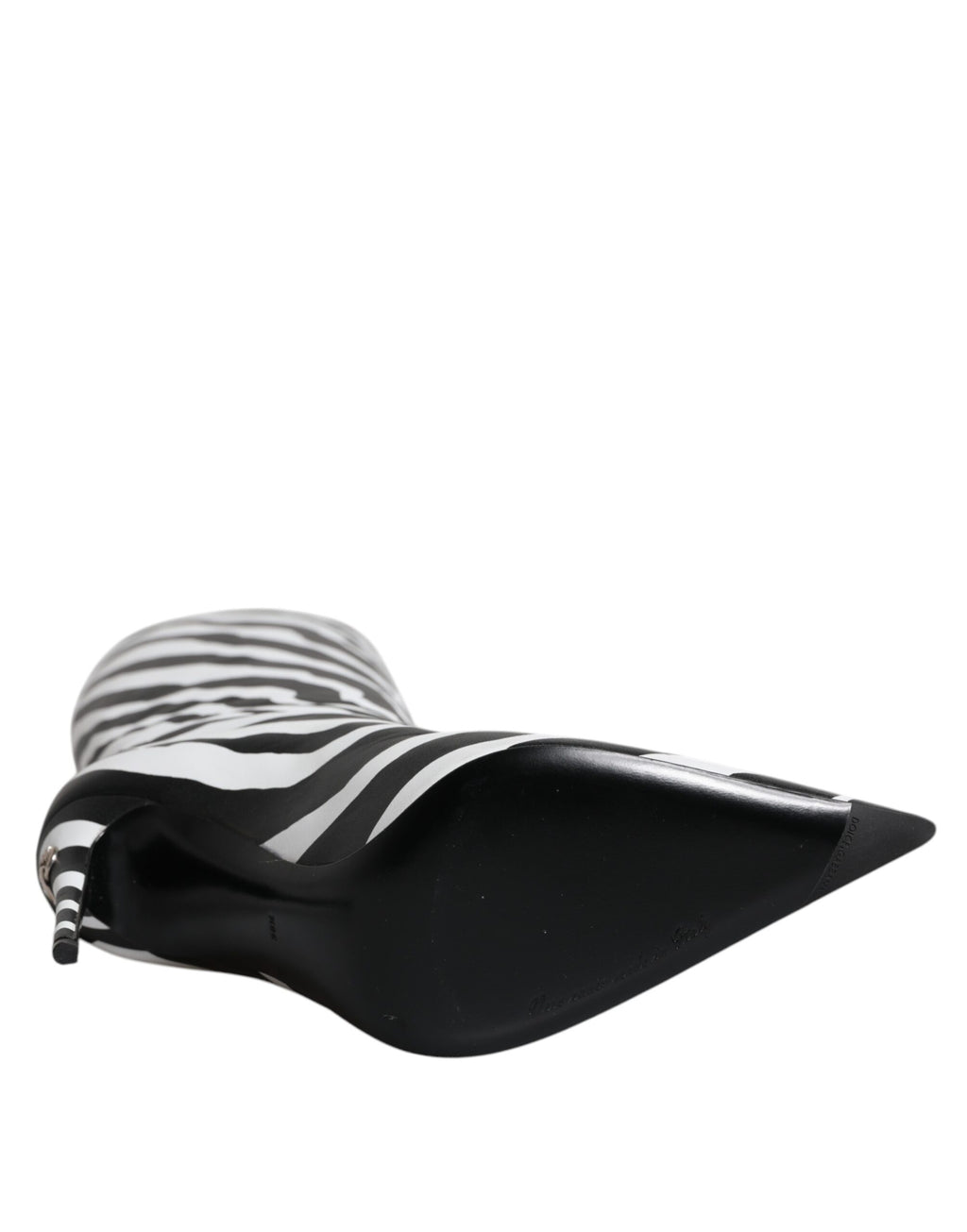 Schwarze Weiße Zebra Absätze Overkneestiefel Schuhe