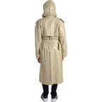 Trenchcoat-Jacke aus beigem Lammleder