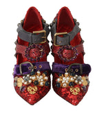 Rot Pailletten Kristall Nieten High Heels Schuhe