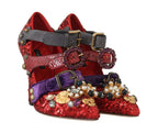 Rot Pailletten Kristall Nieten High Heels Schuhe
