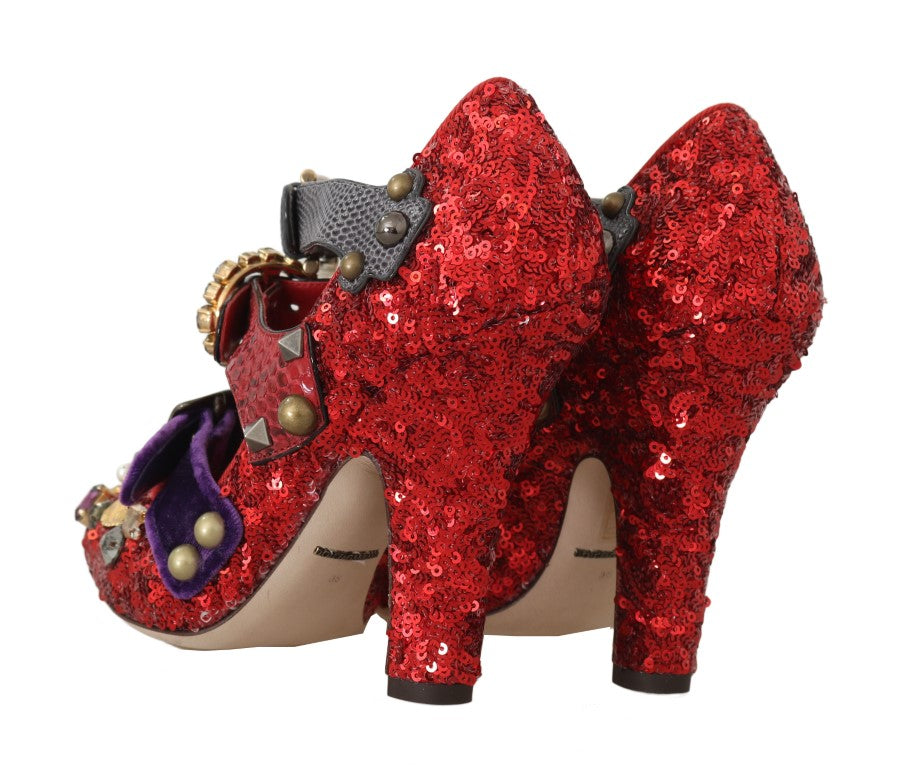 Rot Pailletten Kristall Nieten High Heels Schuhe