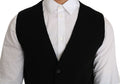 Schwarzes Baumwollkleid Gewebte Weste