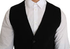 Schwarzes Baumwollkleid Gewebte Weste