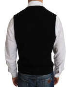 Schwarzes Baumwollkleid Gewebte Weste