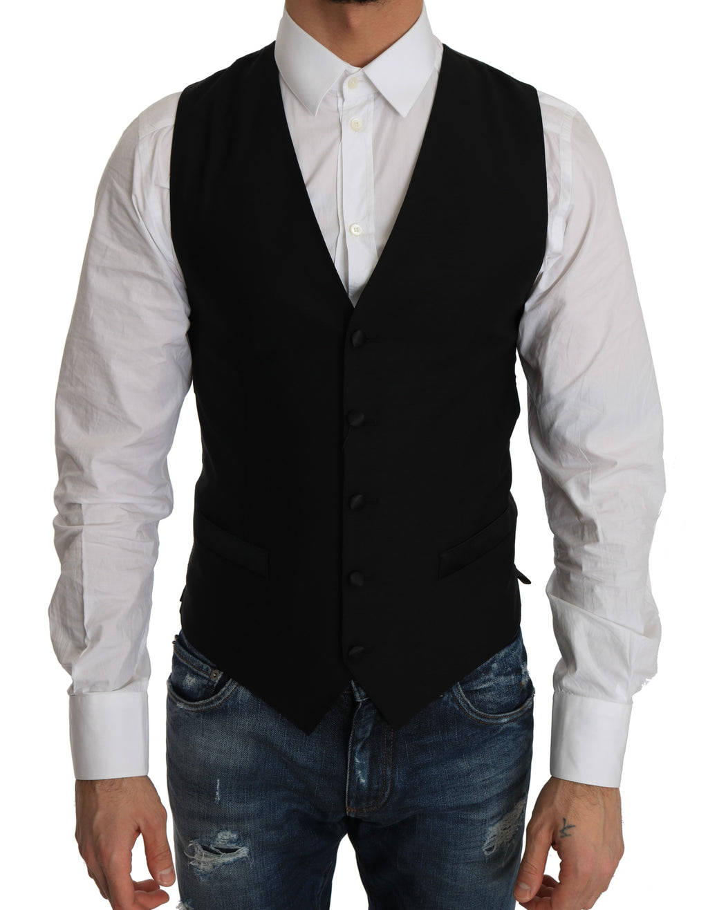 Schwarze Wollkleidweste