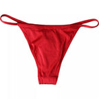 Roter Bikiniunterteil aus dehnbarem Nylon für Strand- und Bademode