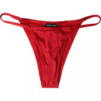 Roter Bikiniunterteil aus dehnbarem Nylon für Strand- und Bademode
