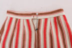 Multicolor Portofino Streifen Baumwoll-Midirock
