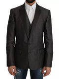 Grauer zweiteiliger Anzug mit Weste und Blazer