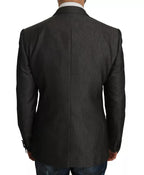 Grauer zweiteiliger Anzug mit Weste und Blazer