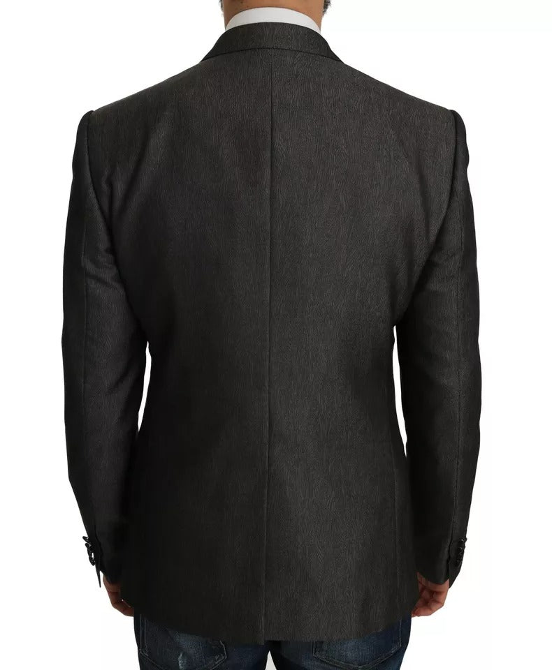 Grauer zweiteiliger Anzug mit Weste und Blazer