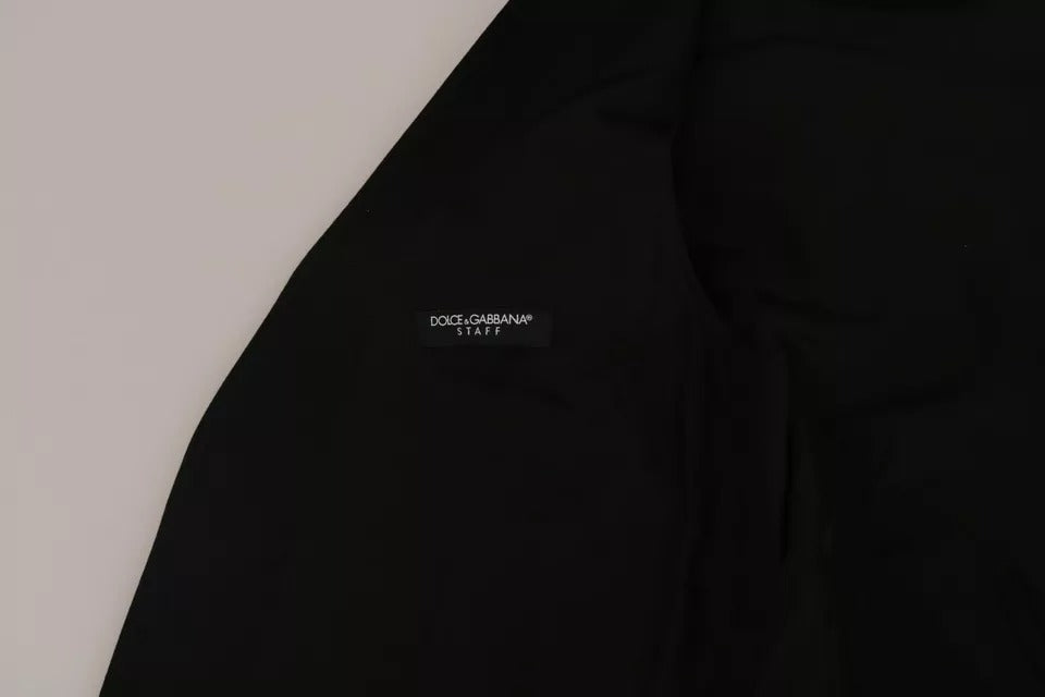 Weste aus schwarzer Wolle mit Logo