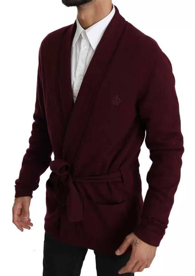 Bordeaux Kaschmir Cardigan "Crown"