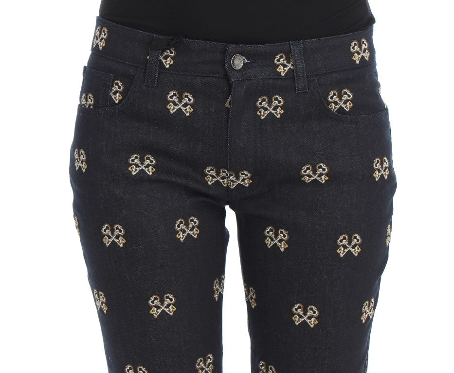 Blue Key Bestickte Slim Fit KATE Jeans