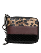 Brieftasche aus mehrfarbigem Leopardenleder mit DG-Monogramm