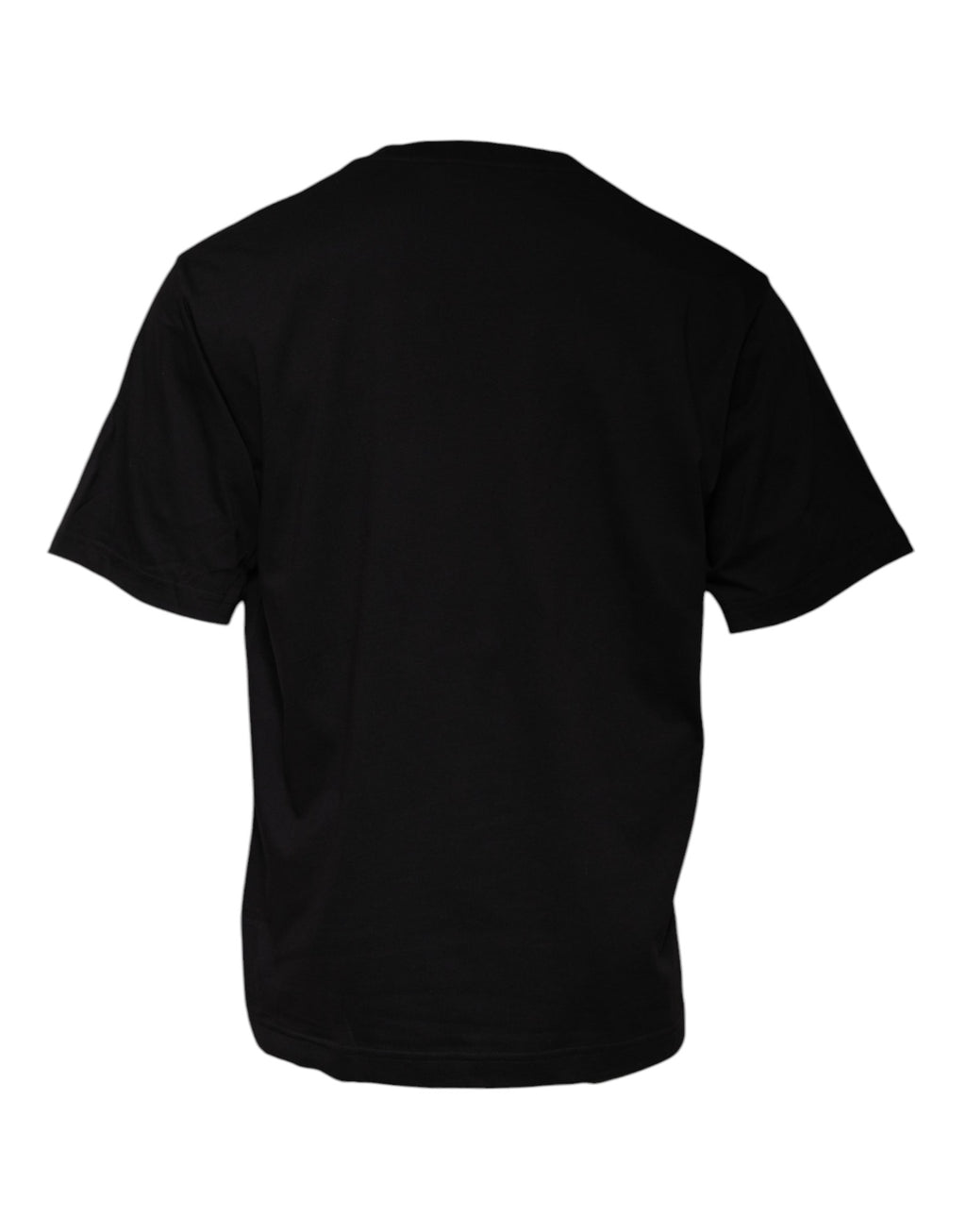 Schwarzes T-Shirt aus Baumwolle mit Logo-Print und Rundhalsausschnitt