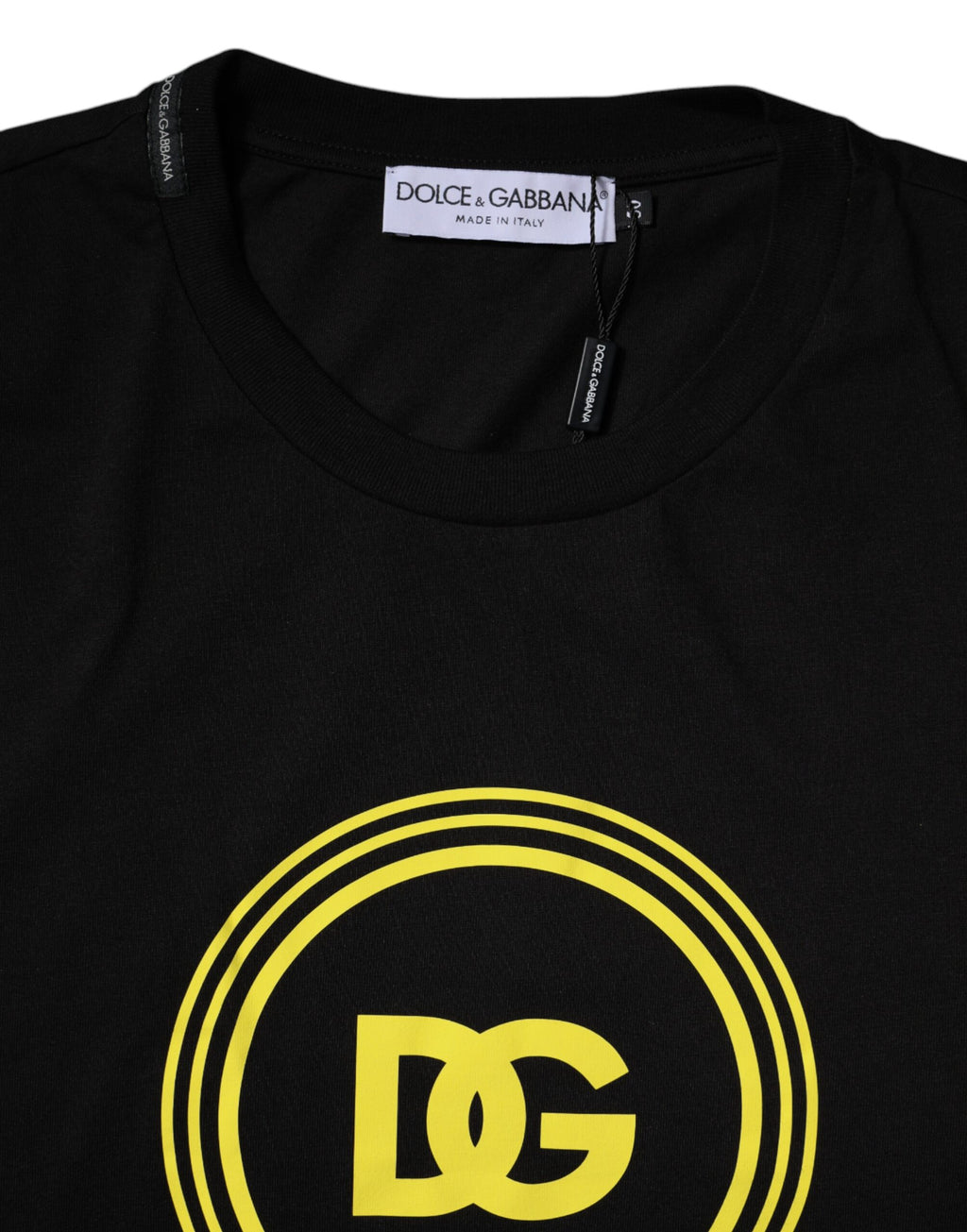 Schwarzes T-Shirt aus Baumwolle mit Logo-Print und Rundhalsausschnitt
