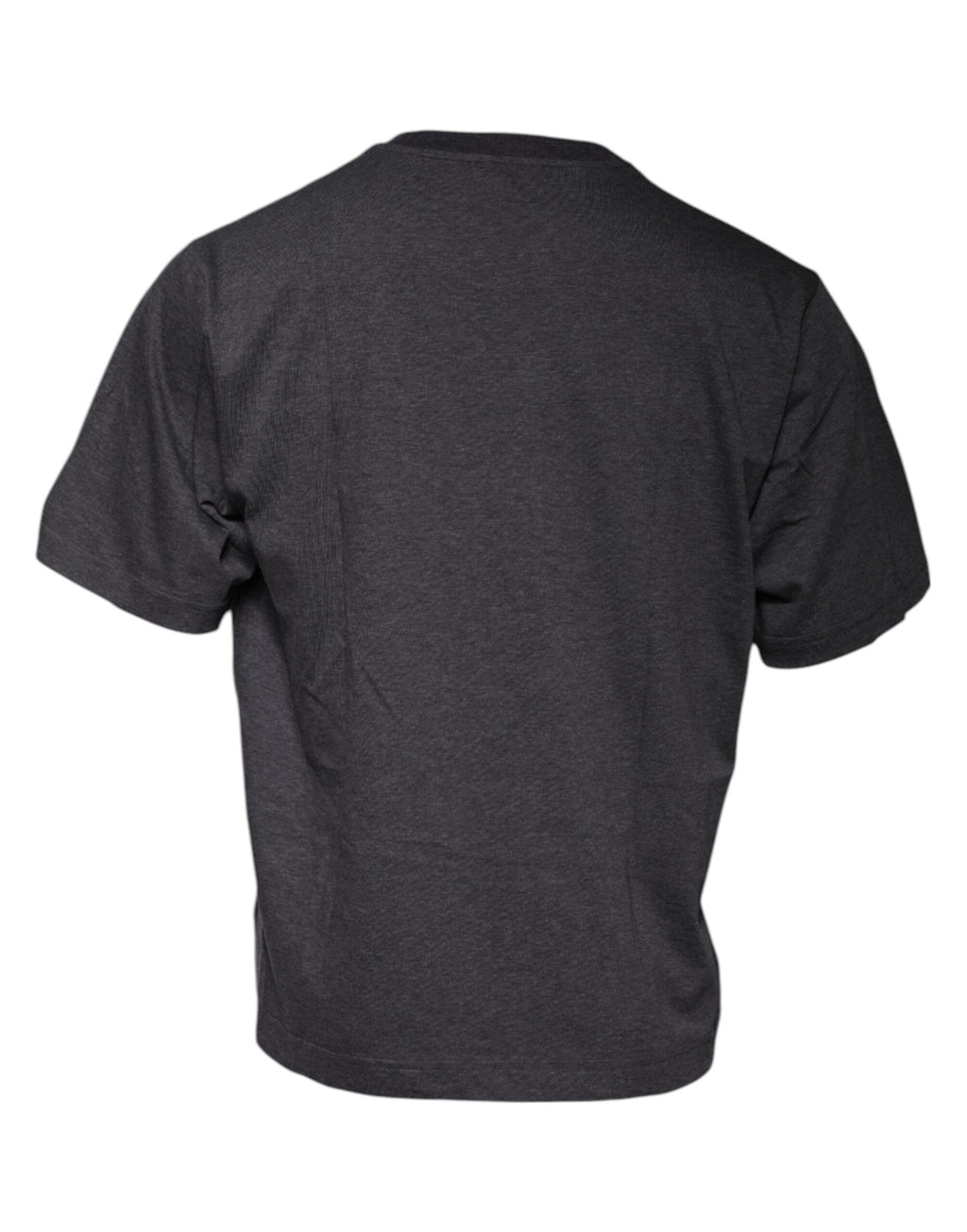 Dunkelgraues Rundhals-T-Shirt mit kurzen Ärmeln