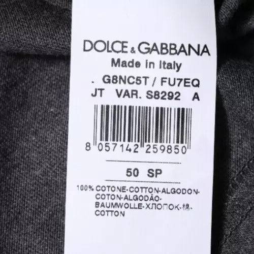 Dunkelgraues Rundhals-T-Shirt mit kurzen Ärmeln