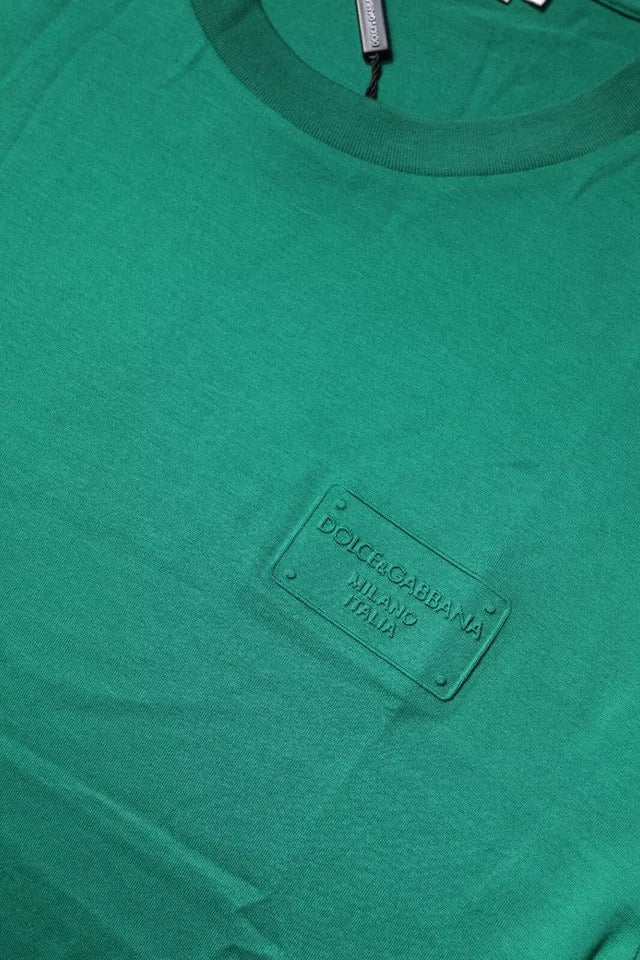 Grünes Logo Rundhals-T-Shirt Kurzarm