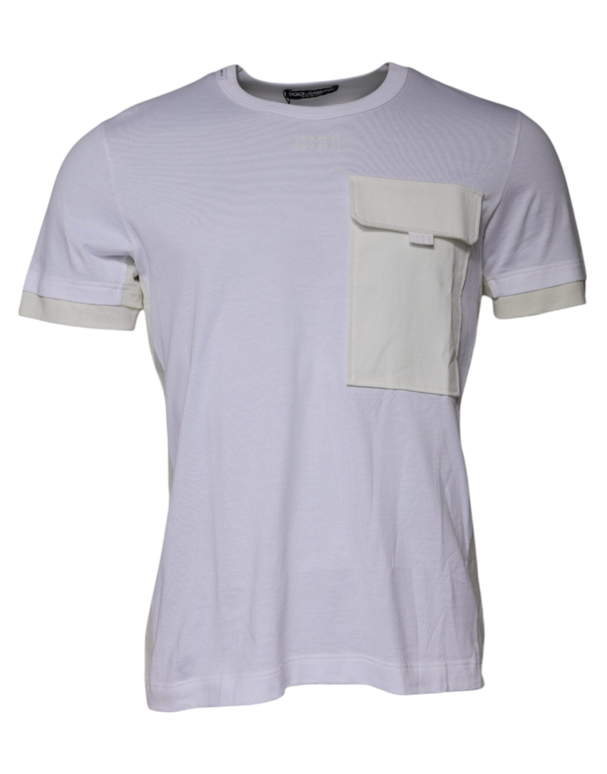 T-shirt girocollo in cotone bianco a maniche corte