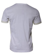 T-shirt girocollo in cotone bianco a maniche corte