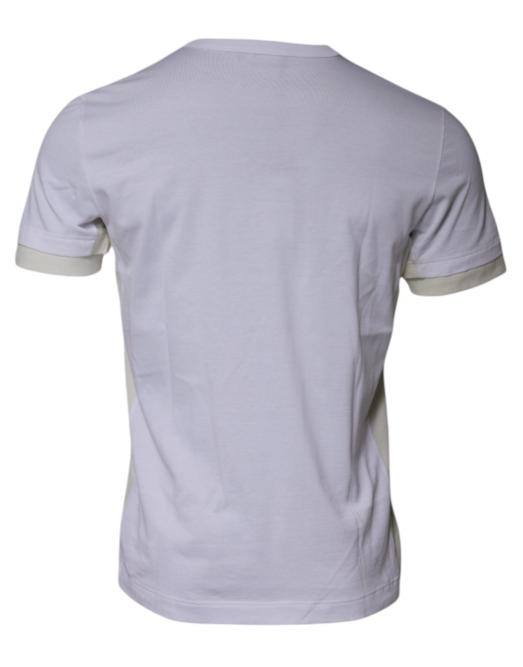 T-shirt girocollo in cotone bianco a maniche corte